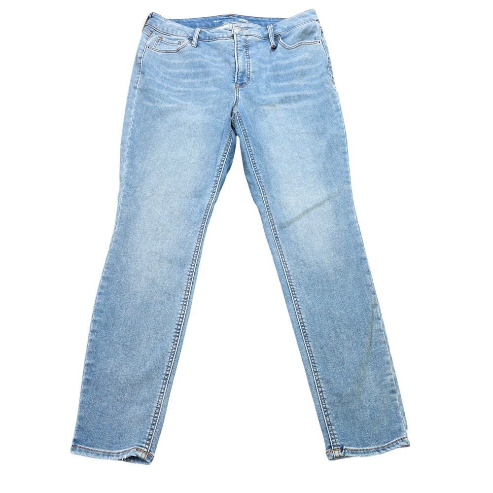 Old Navy Rockstar Super Skinny Jeans Womens 14 Light Wash Blue High Rise Stretch